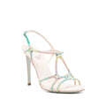René Caovilla Peach Flower Blush Sandal 80 - Multicolor/Rainbow