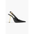 Saint Laurent P.A.R.I.S. Slingback Pumps Marron Glace - Silver/Black