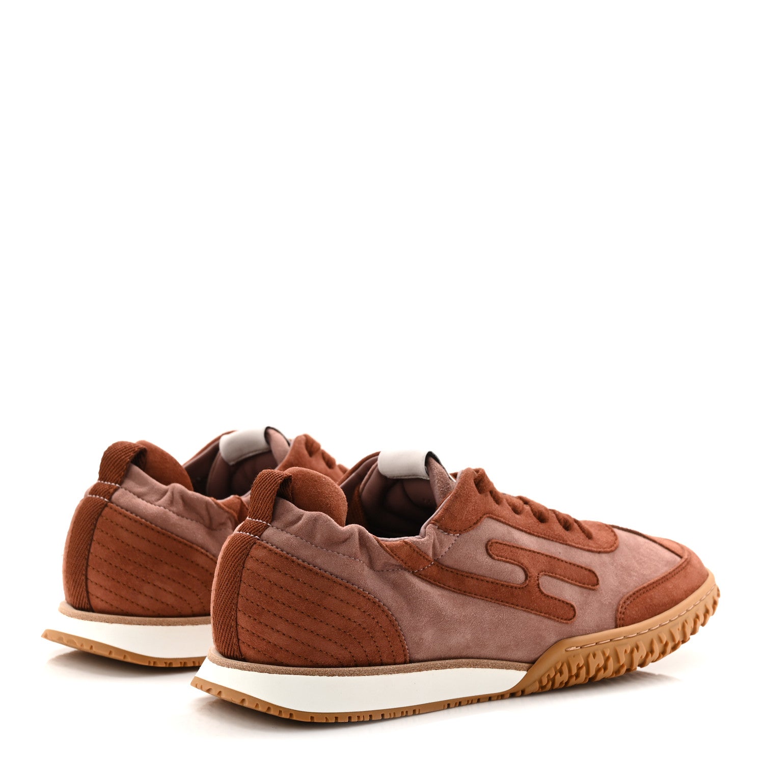 HERMES JET SNEAKER SUEDE ROSE ANTIQUE/ROUGE SEPIA