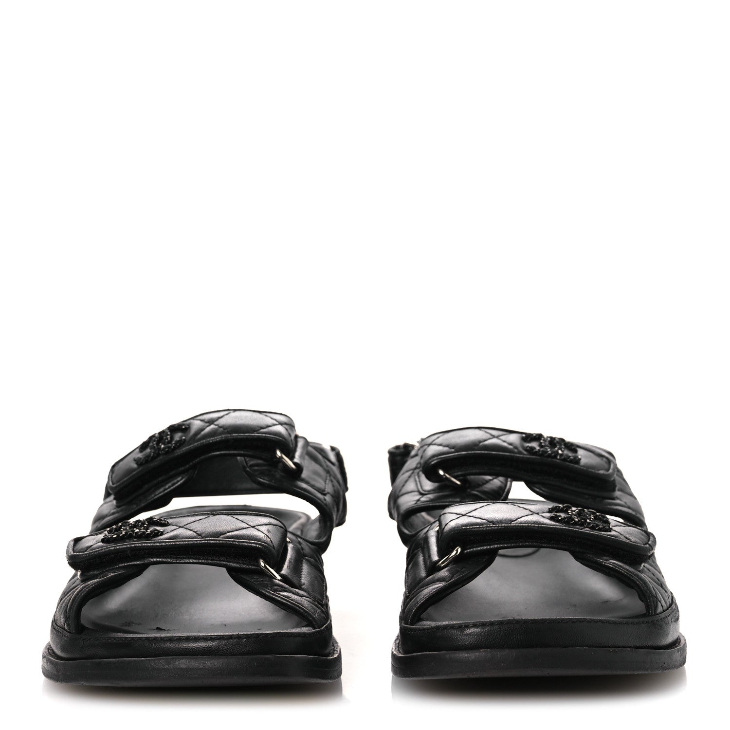 CHANEL DAD SANDALS LAMBSKIN SO BLACK
