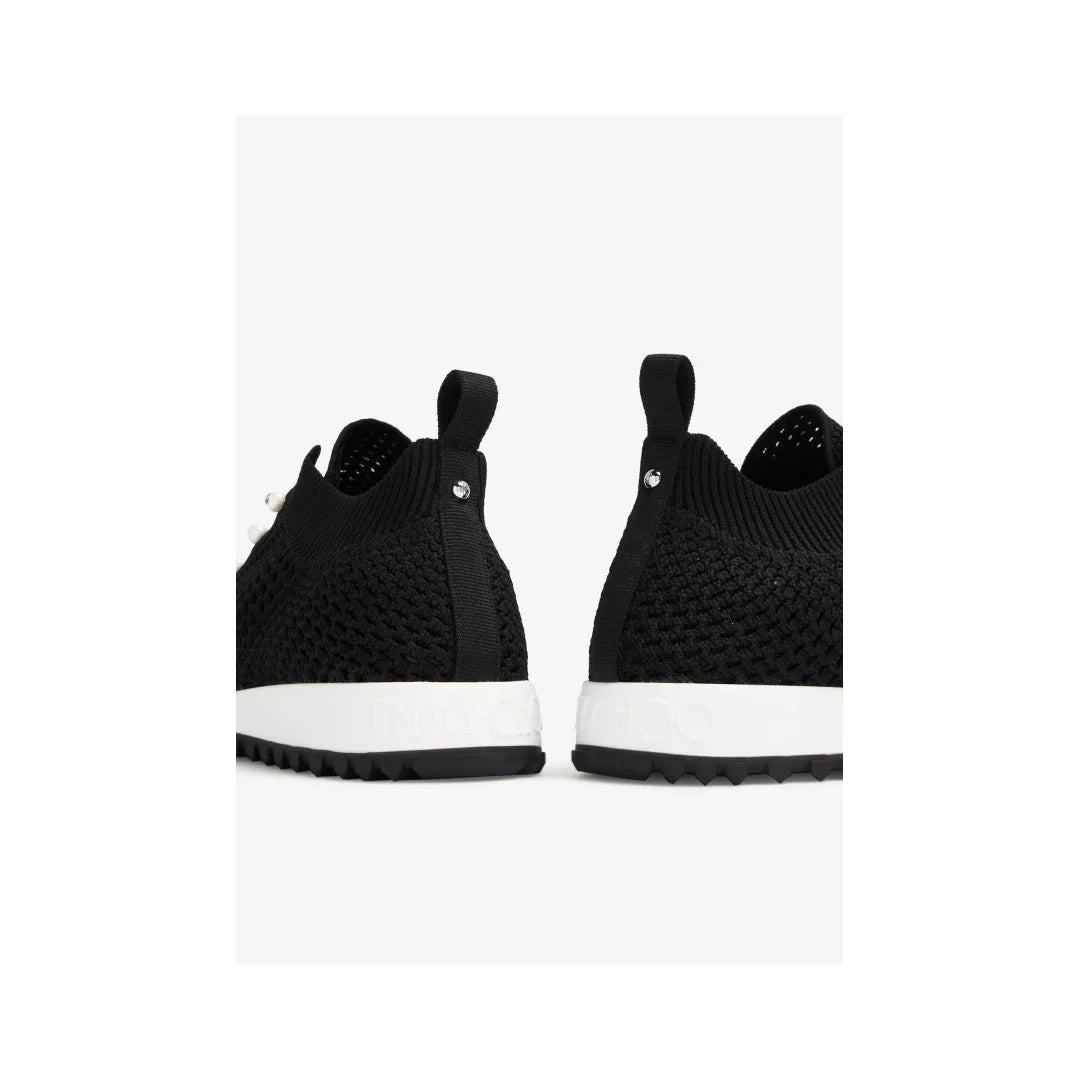Jimmy Choo Veles Pearl Lace-Up Sneakers - Black