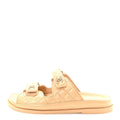 CHANEL LAMBSKIN QUILTED VELCRO DAD CHAIN CC SLIDE SANDAL PINK