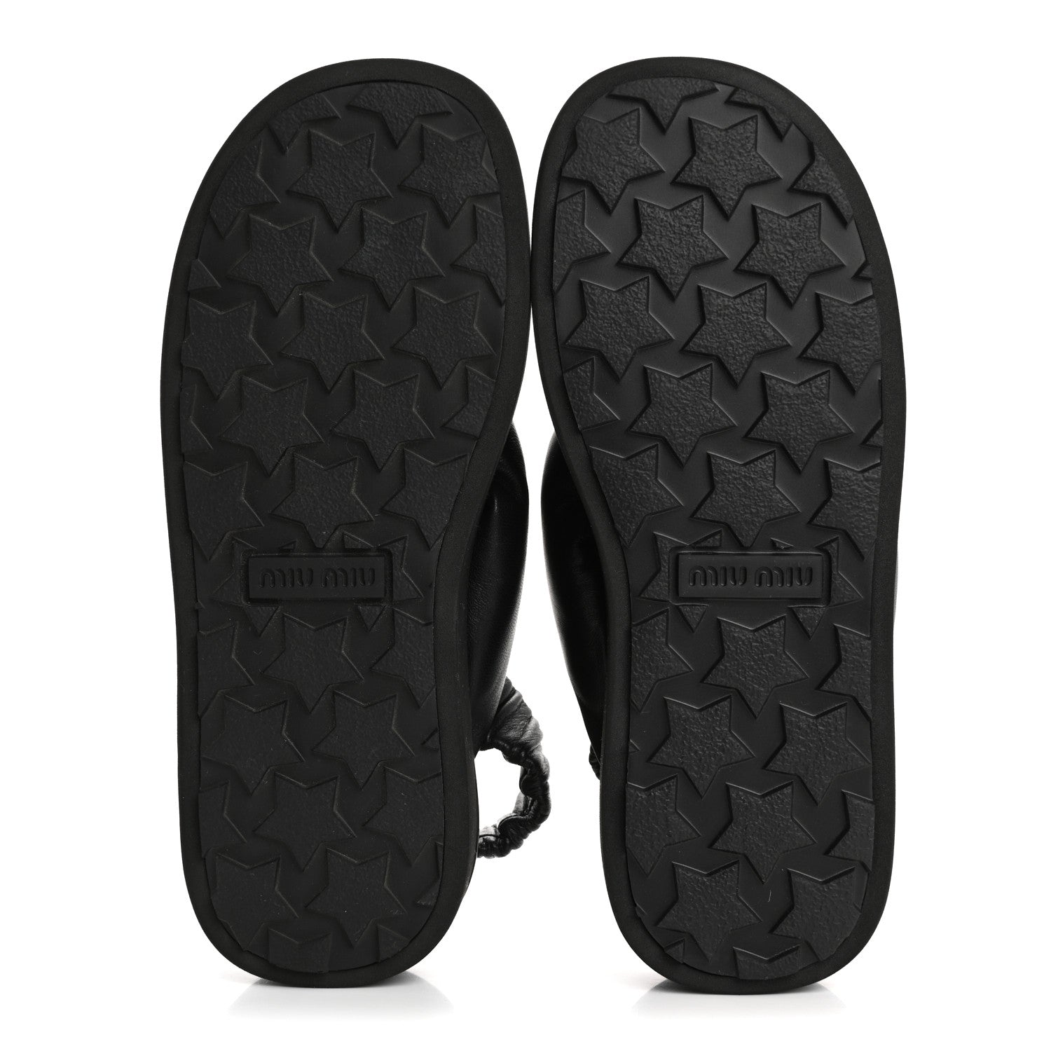 PRADA NAPPA LEATHER PLATFORM SANDALS BLACK