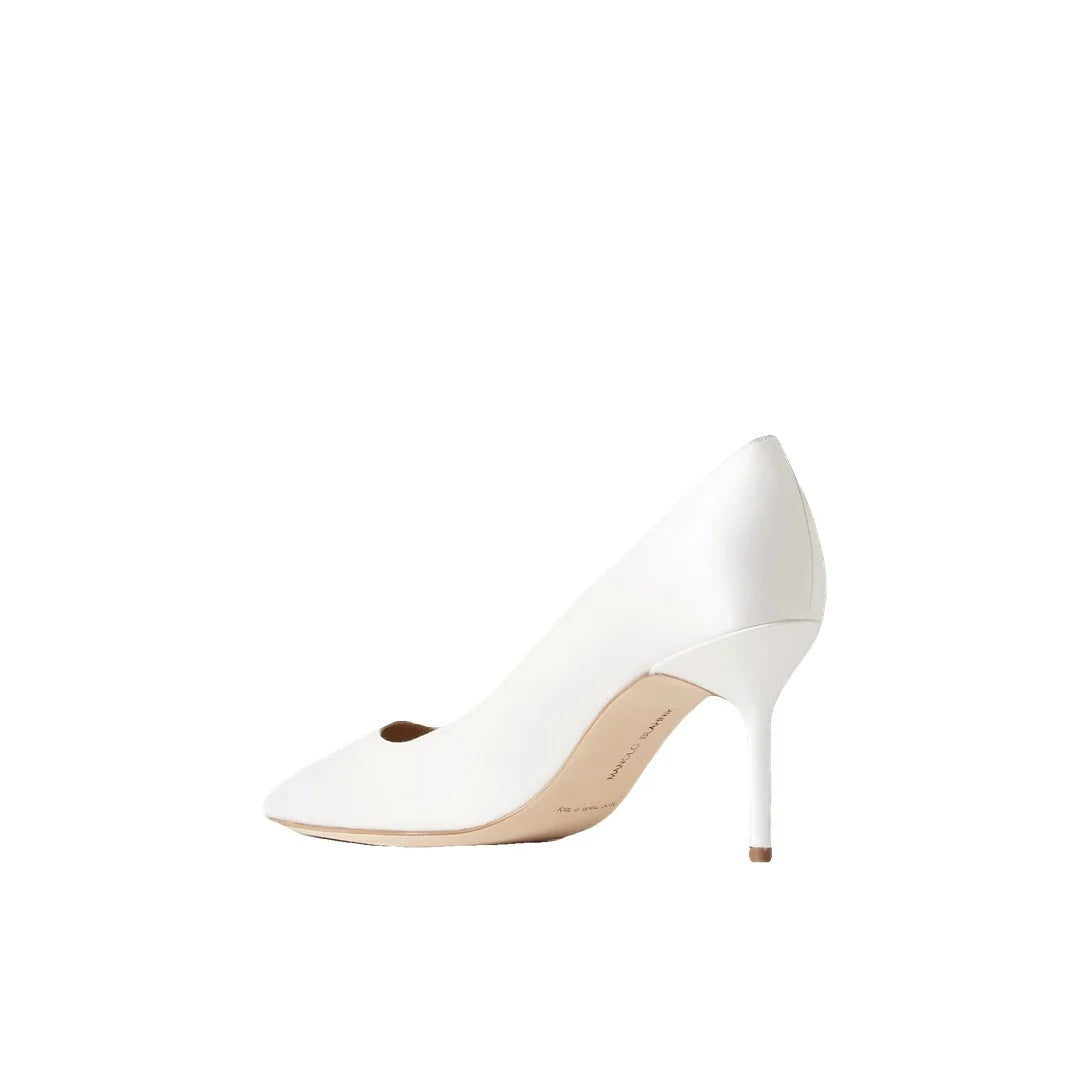 Manolo Blahnik Marteuil 70 Lace Pumps - White