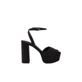 Prada Logo-Plaque Suede Platform Sandals - Black
