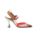Fendi 85mm Colibrì Embellished Mesh Slingback Pumps Metallic - Red/Multicolor