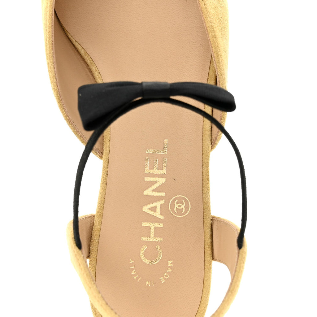 CHANEL SUEDE CRYSTAL GROSGRAIN CAP TOE CC SLINGBACK FLATS PINK GOLD BLACK (ALL BLACK, NO CAP TOE CONTRAST)