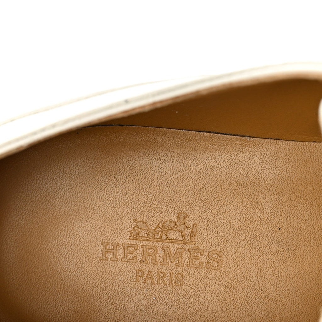 HERMES FIRST DERBY OXFORD LOAFER CALFSKIN BEIGE GLAISE SHW
