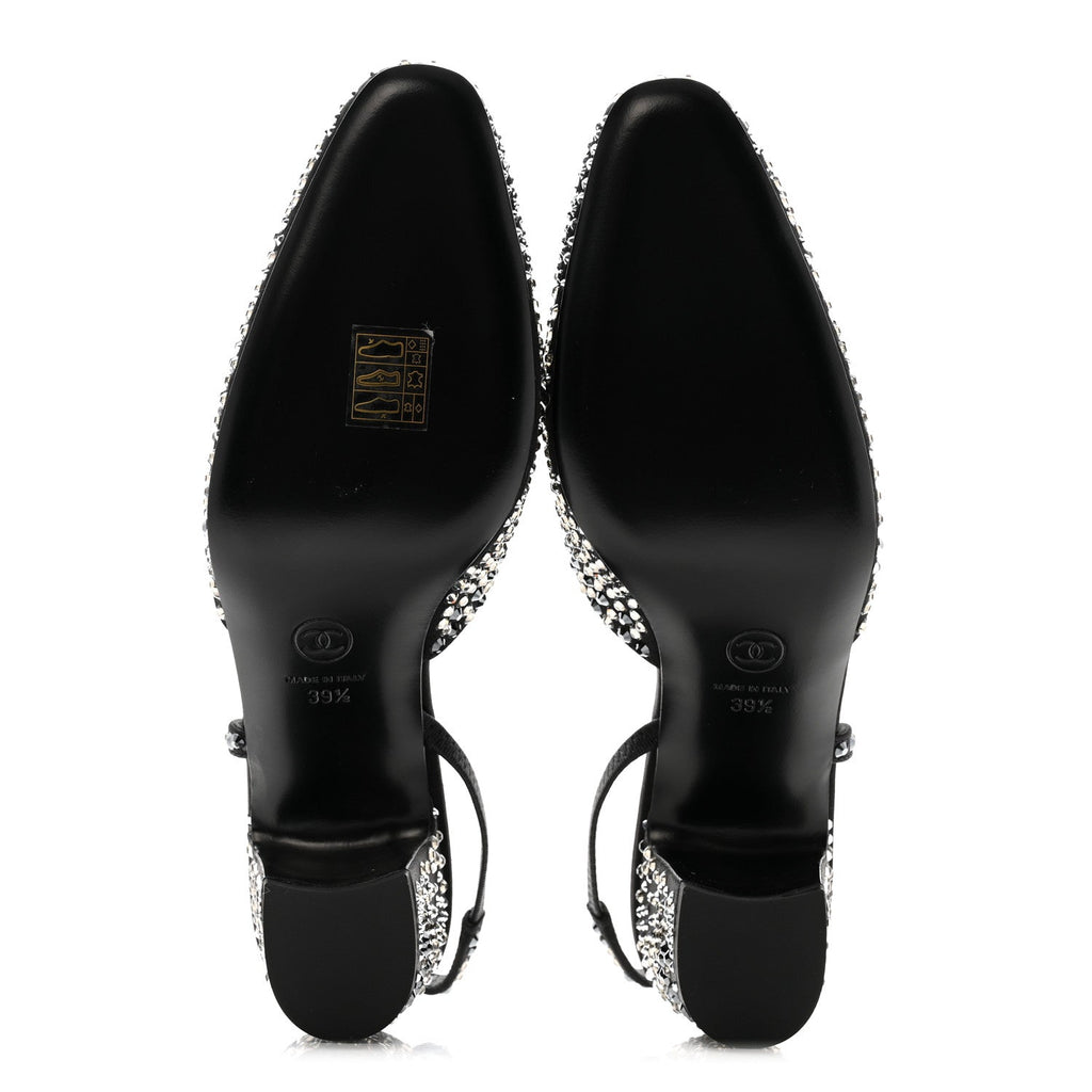 CHANEL BEIGE BLACK CAP TOE CC SLINGBACK PUMPS BEIGE FLAT