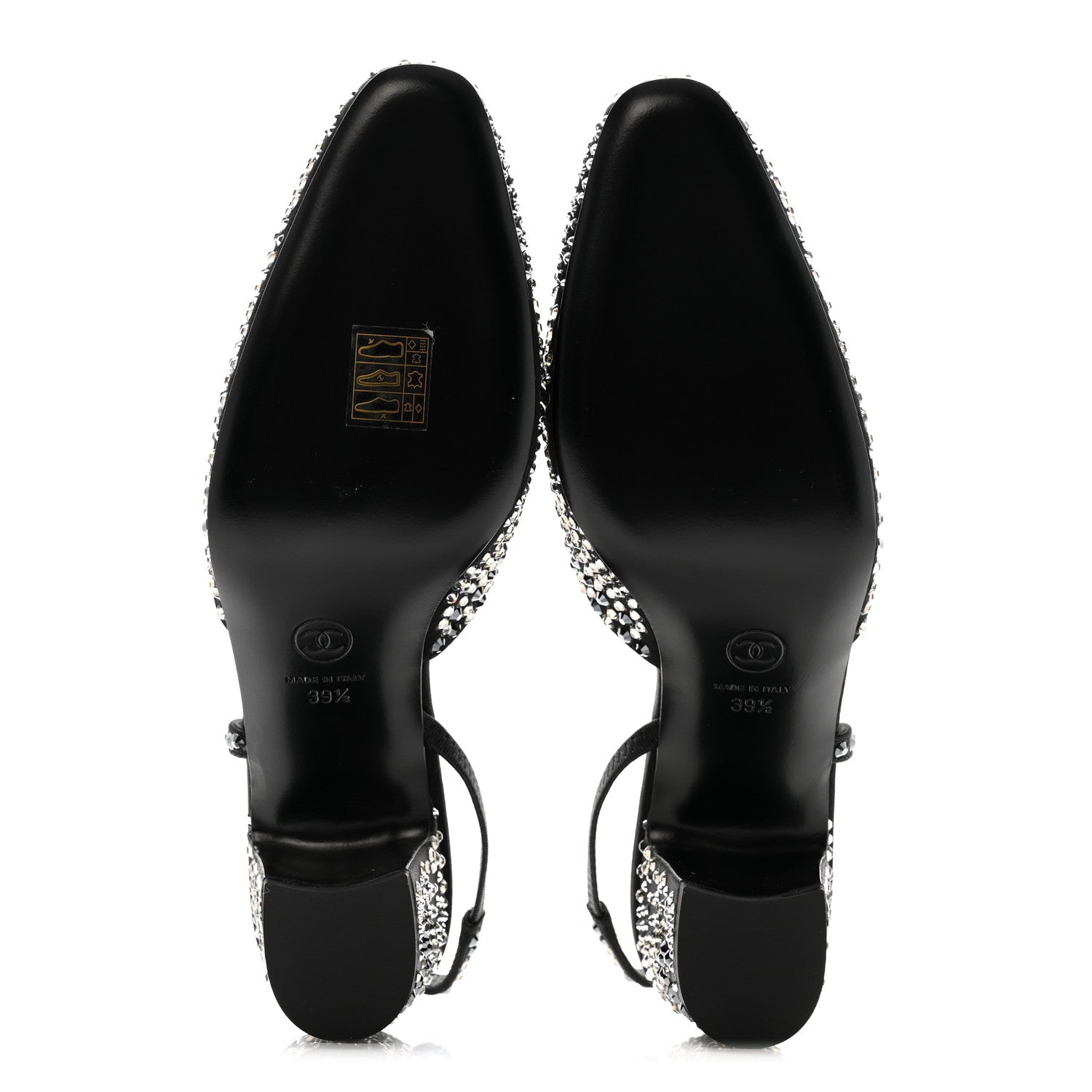 CHANEL BEIGE BLACK CAP TOE CC SLINGBACK PUMPS BEIGE FLAT