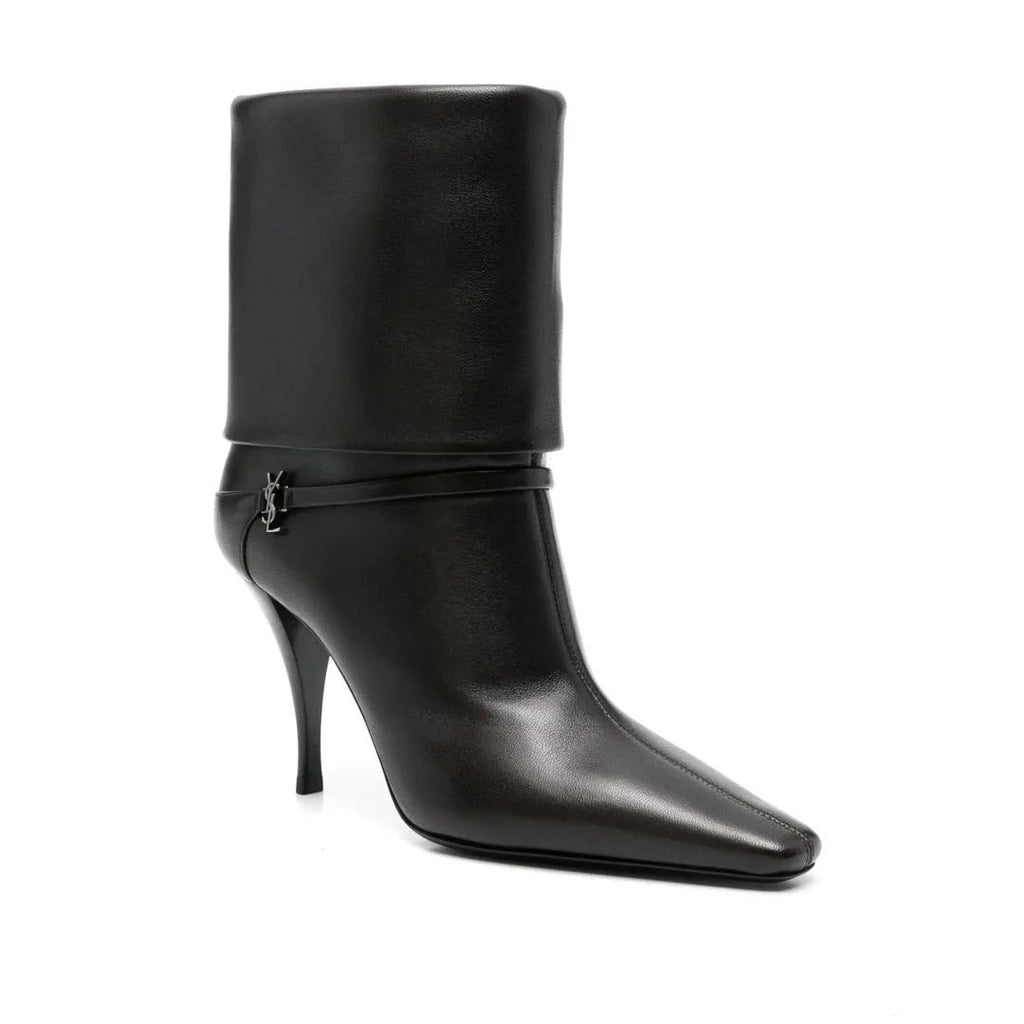 Saint Laurent 85mm Folded Boots - Black