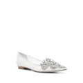René Caovilla Veneziana 50mm Crystal Slingback Pump - White (flat version)