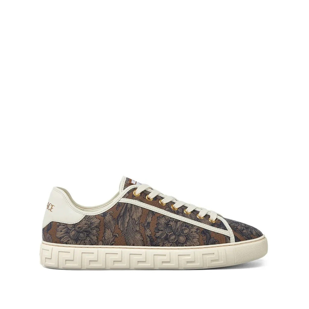 Versace Greek Key Baroque Sneakers - Brown/Beige