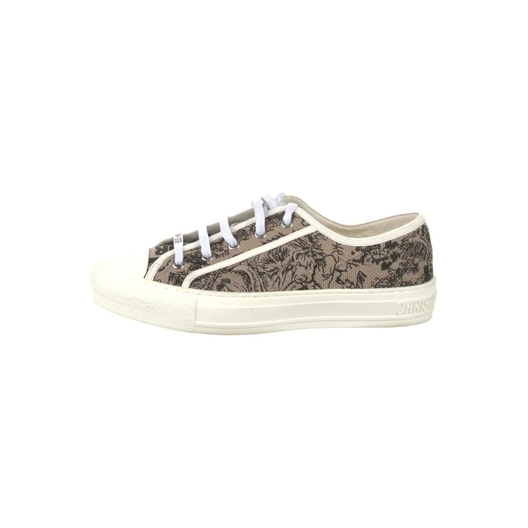 Christian Dior Walk'N'Dior Low Top Sneakers Black Canvas - Brown