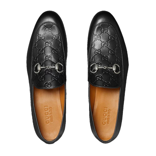 Gucci Como Loafer, Leather - Black GG Embossed with Horsebit