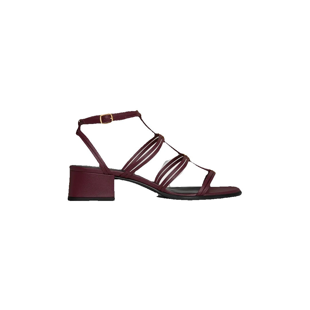 Celine Clemence Heeled Sandal - Burgundy
