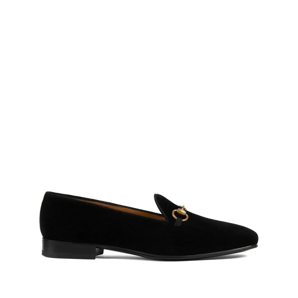 Gucci Horsebit-Embellished Webbing-Trimmed Suede Loafers - Black