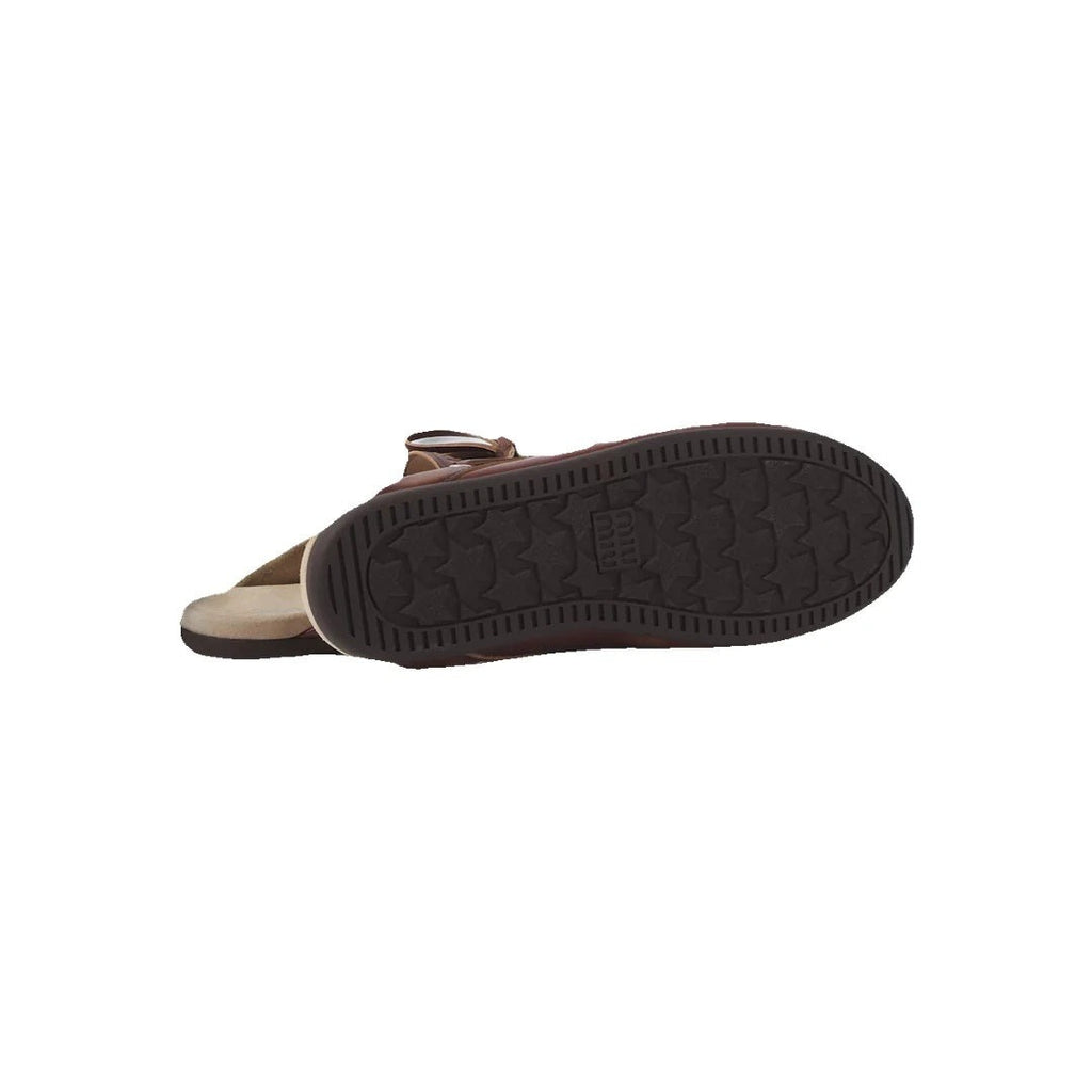 Miu Miu Foule Leather Mules - Dark Brown