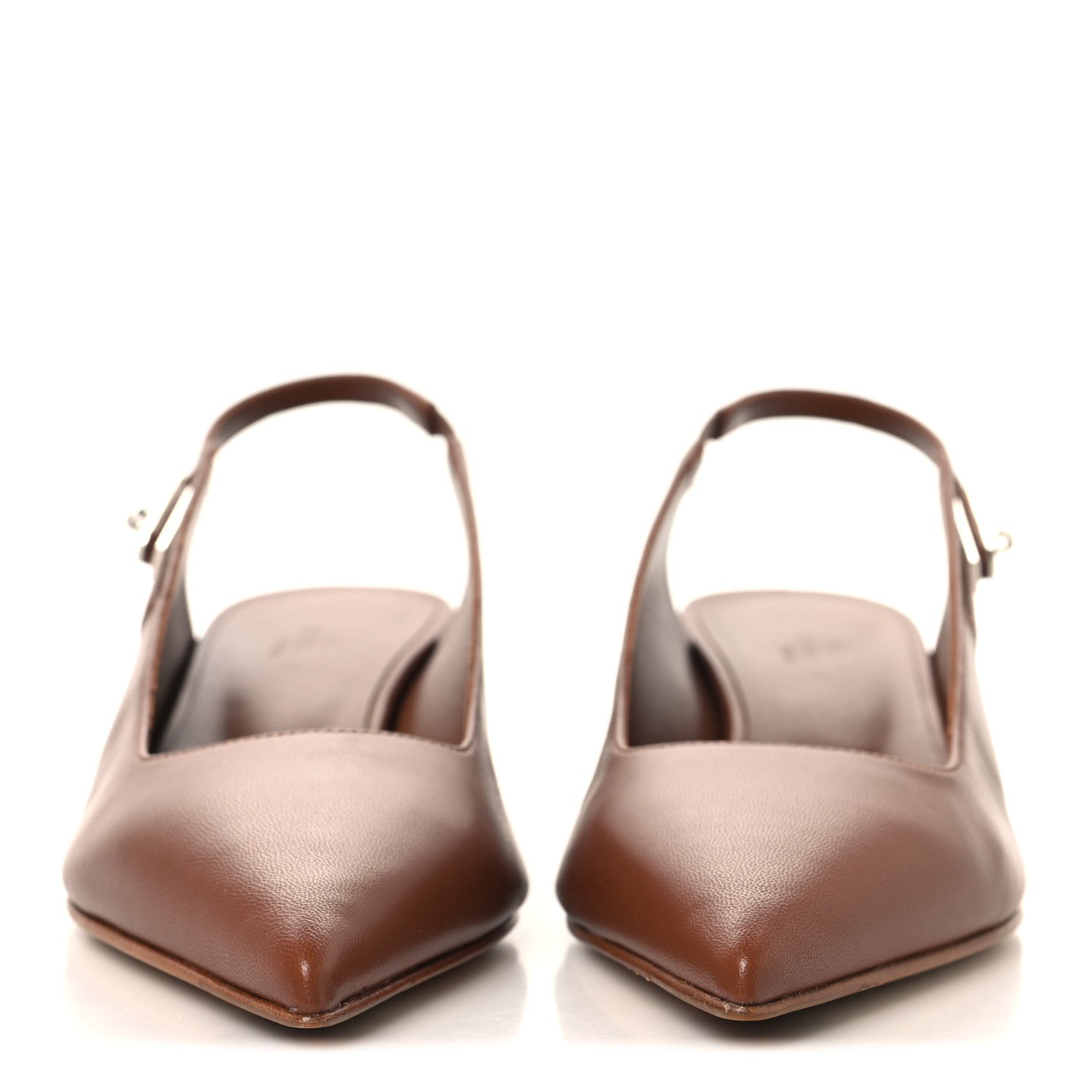 MANOLO BLAHNIK CAMPARISLI NAPPA LEATHER SLINGBACK PUMPS TAN & CAMEL