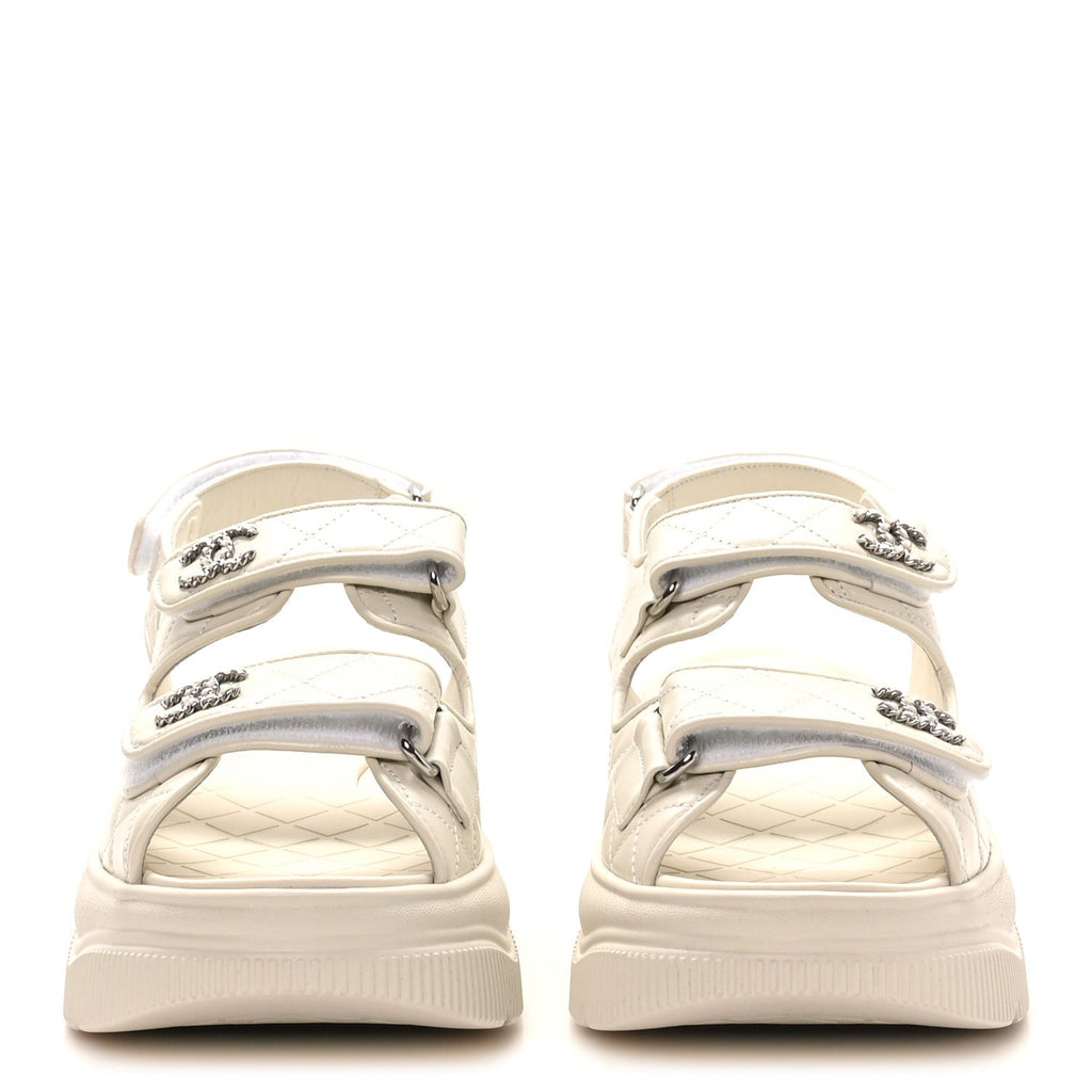 VERSACE PLATFORM SANDALS WHITE