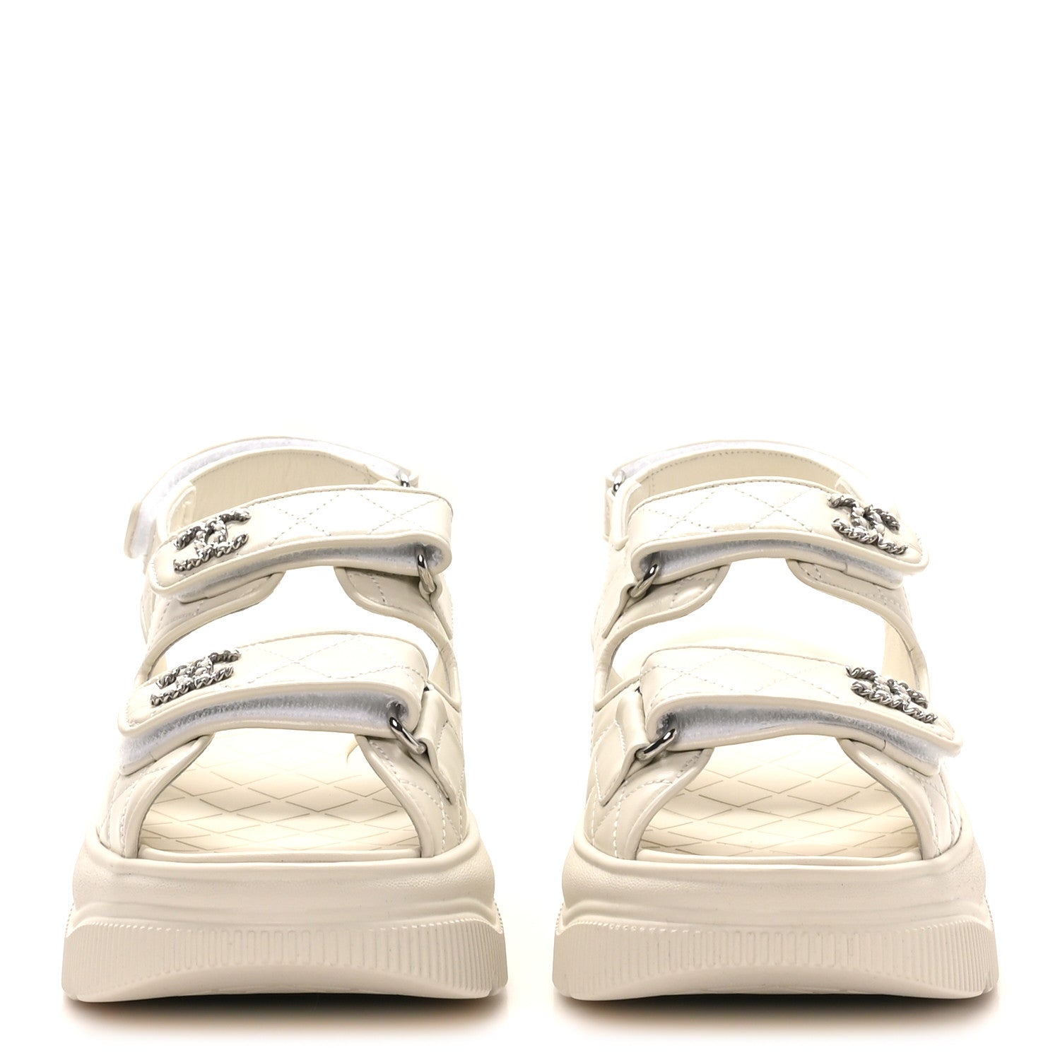 VERSACE PLATFORM SANDALS WHITE