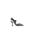 Fendi 85mm Flydots Colibrì Mixed-Media Slingback Pumps - Blue/Teal