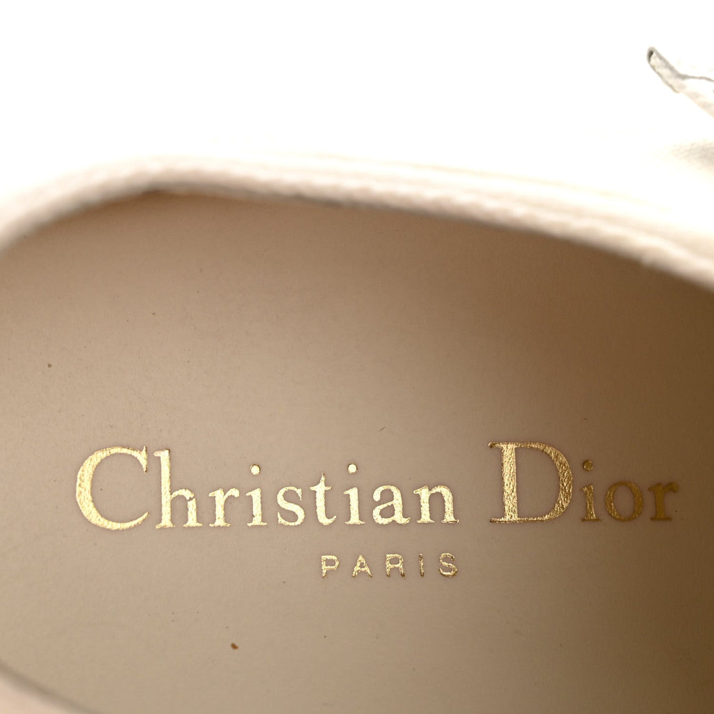CHRISTIAN DIOR WALK'N'DIOR LOW TOP SNEAKERS BLACK CANVAS FLORAL & BEIGE