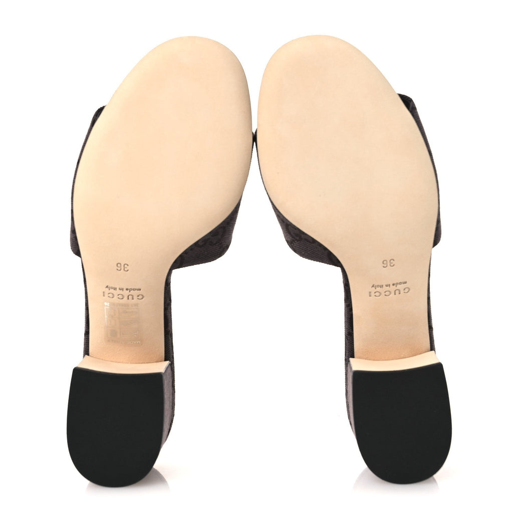 GUCCI HORSEBIT SLIDE SANDALS BROWN