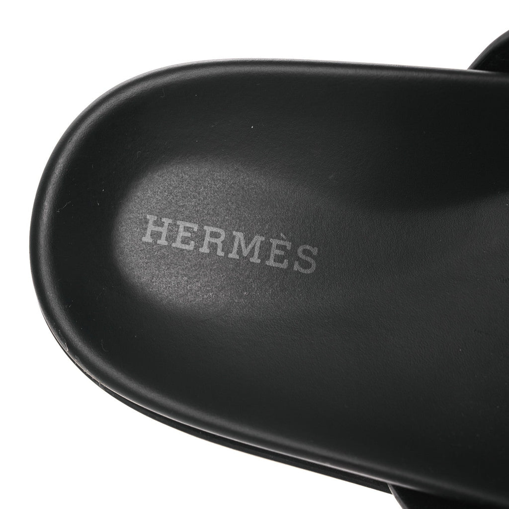 HERMES CHYPRE SANDALS CALFSKIN BLACK