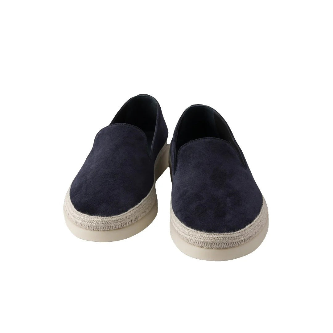 Prada Suede Boat Loafers - Navy Blue