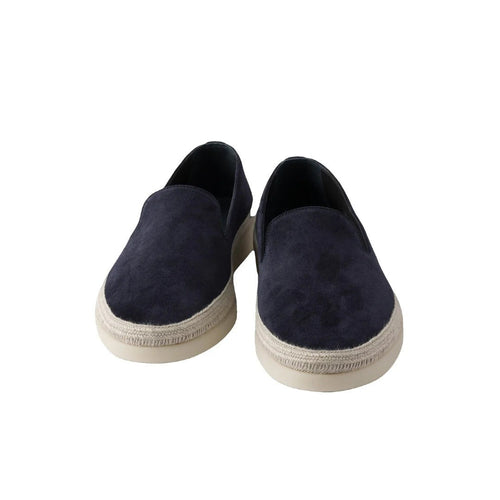 Prada Suede Boat Loafers - Navy Blue