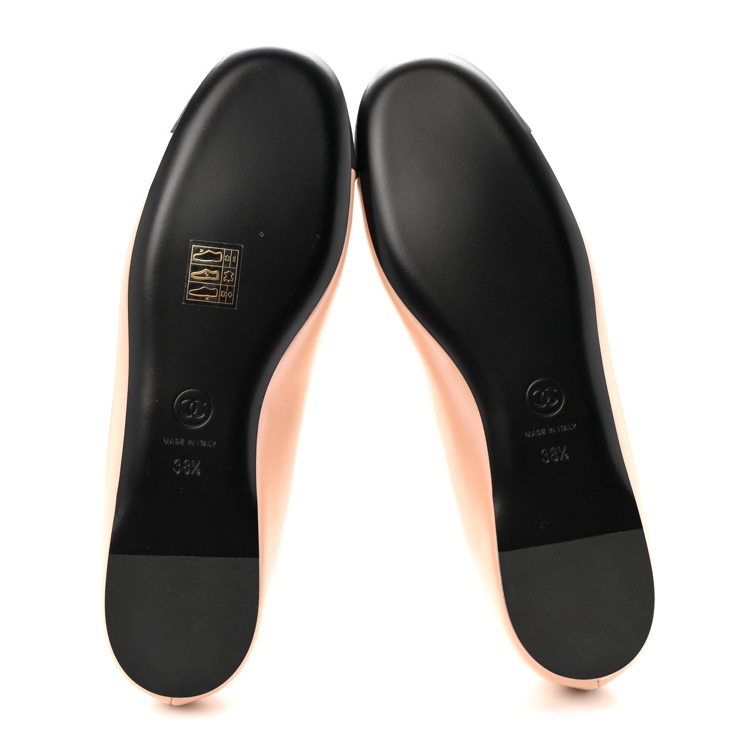 CHANEL FLATS LAMBSKIN BLACK
