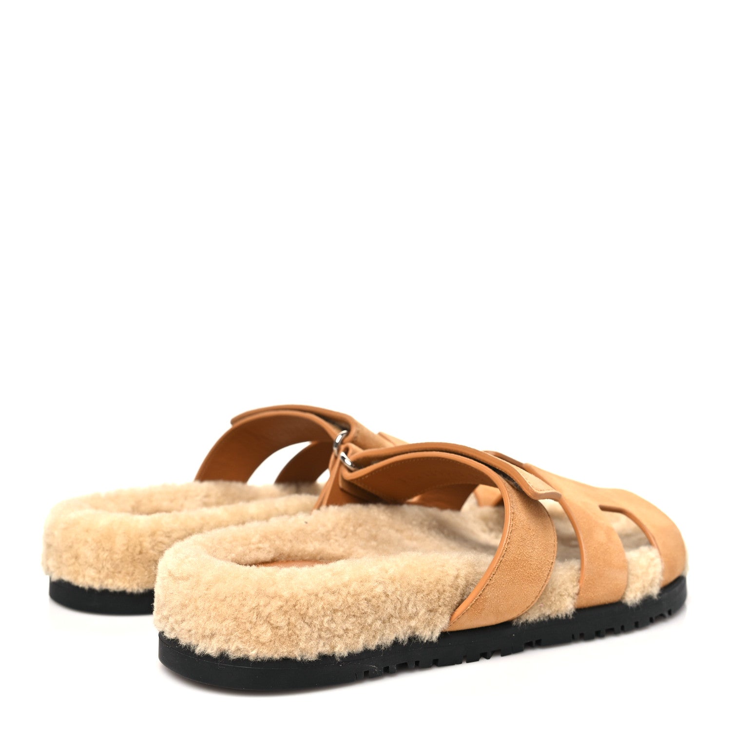 HERMES CHYPRE SANDALS SUEDE BEIGE