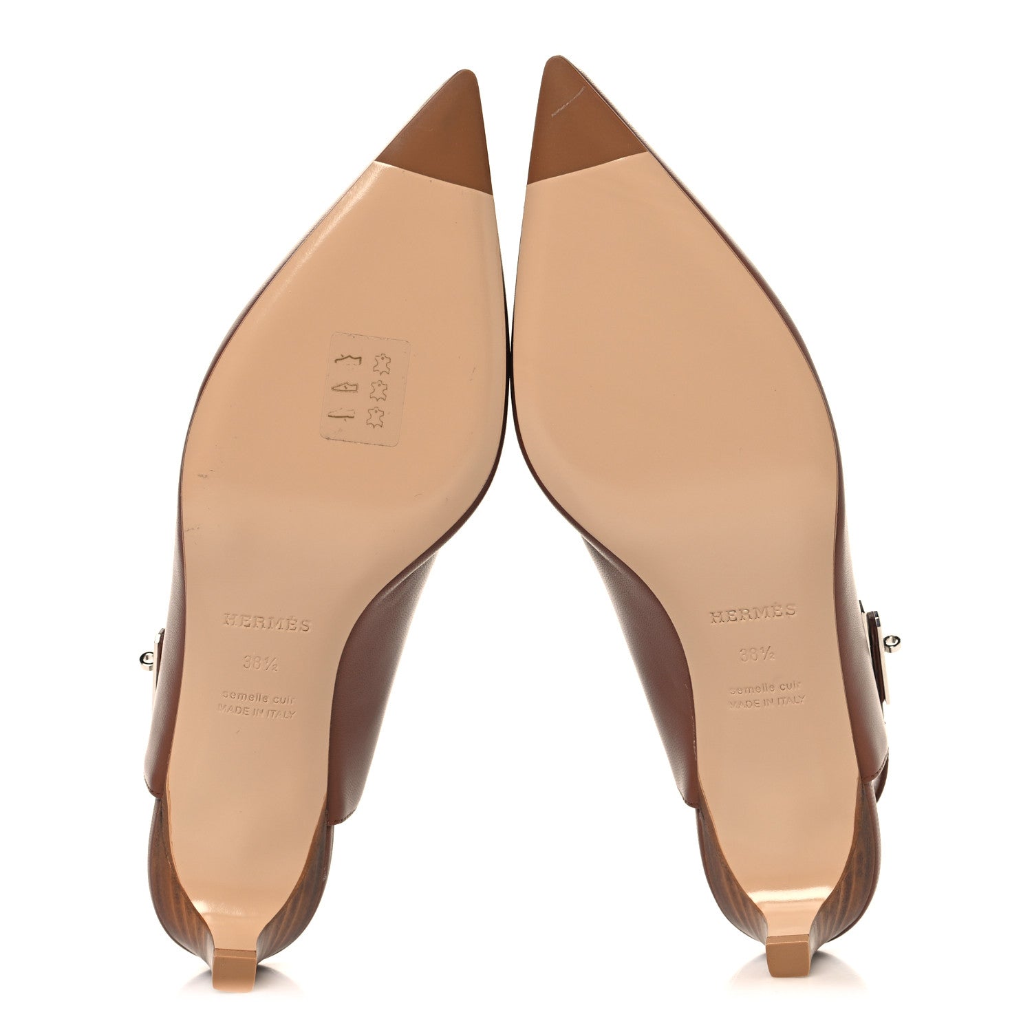 MANOLO BLAHNIK CAMPARISLI NAPPA LEATHER SLINGBACK PUMPS TAN & CAMEL