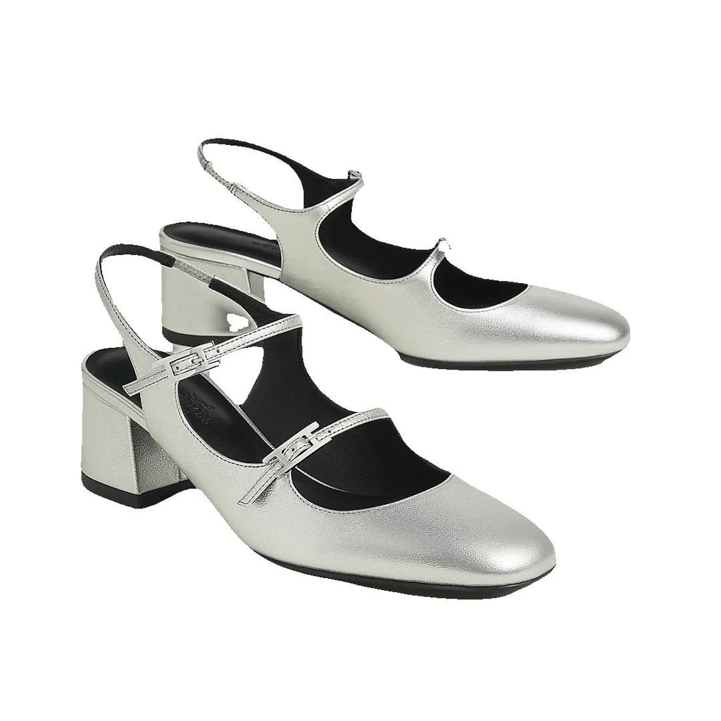 Hermès Jackie 50 Pump - Silver