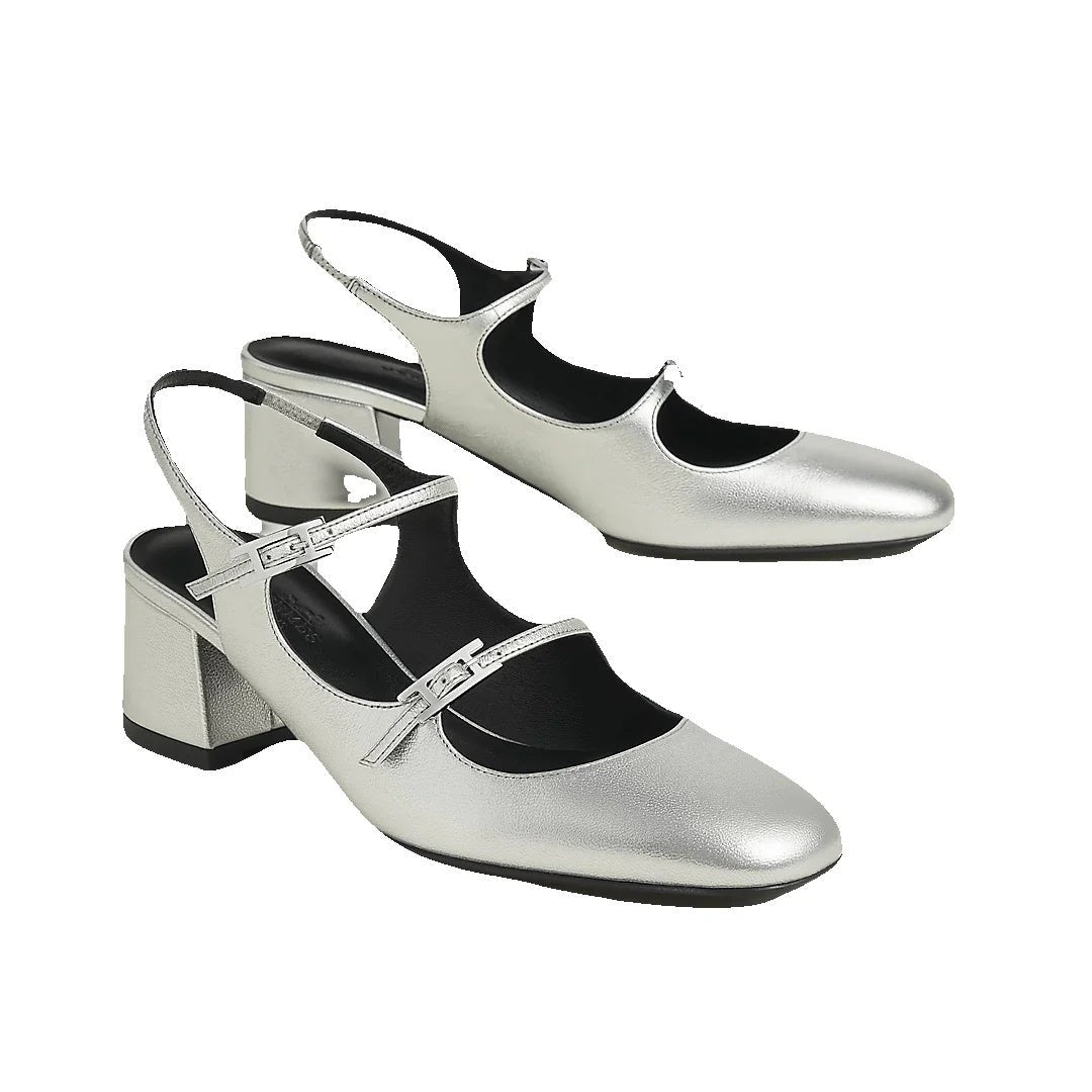 Hermès Jackie 50 Pump - Silver