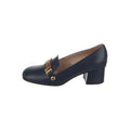 Gucci Sylvie Web Mid Heel Slingback Pumps - Navy (different model - chain loafer)