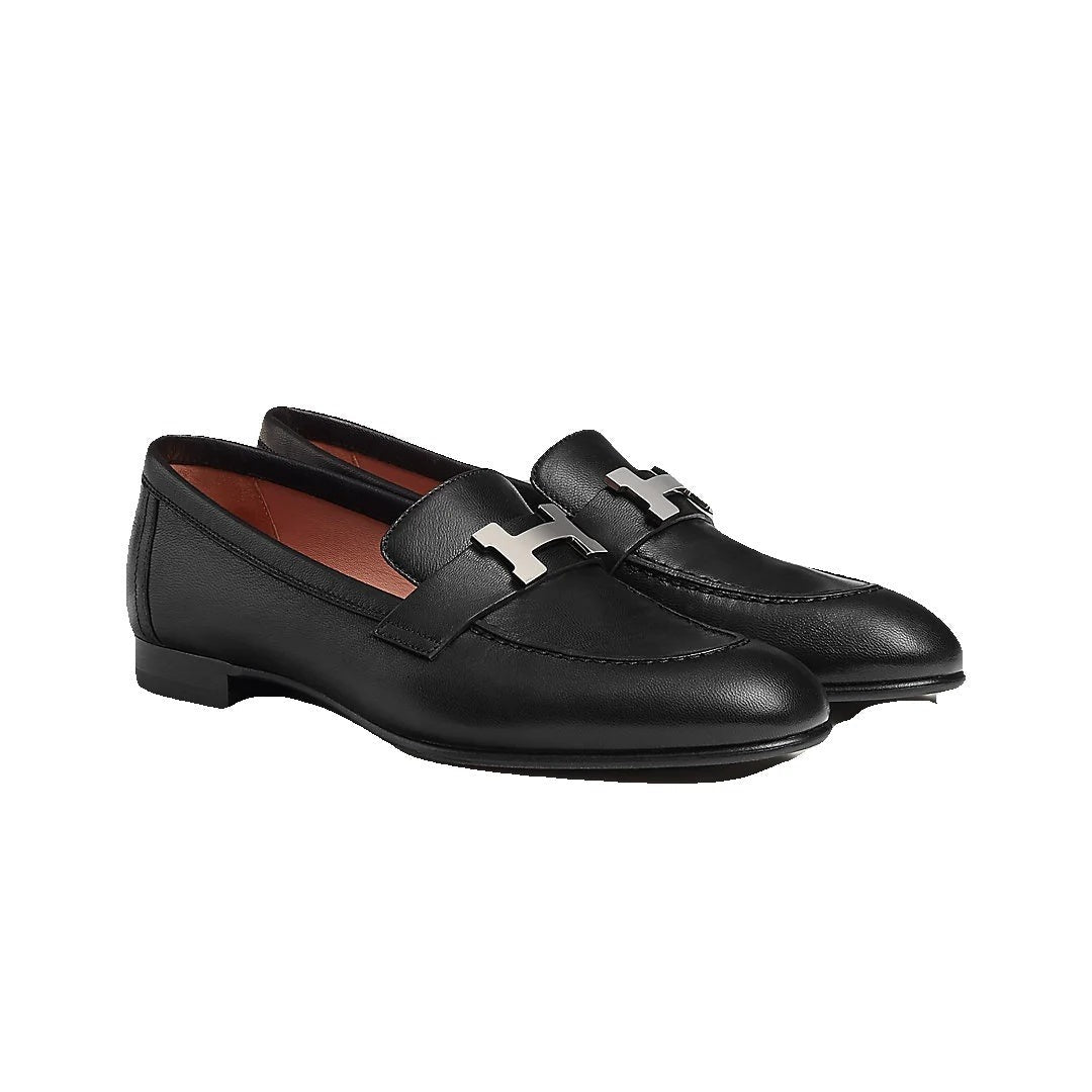 Hermès Paris Loafer Beige - Black (pebbled leather)