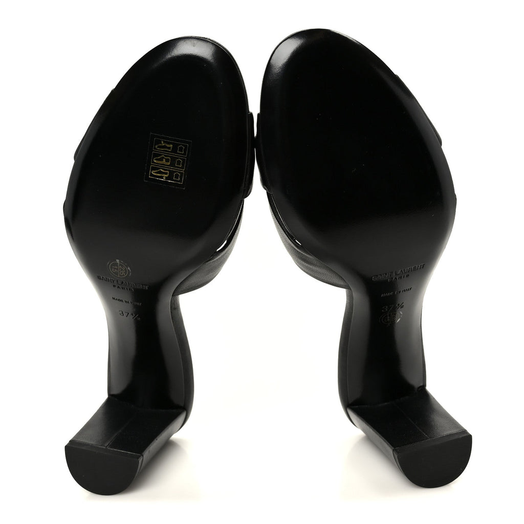 LOEWE EMILY LAMBSKIN LEATHER MULES BLACK