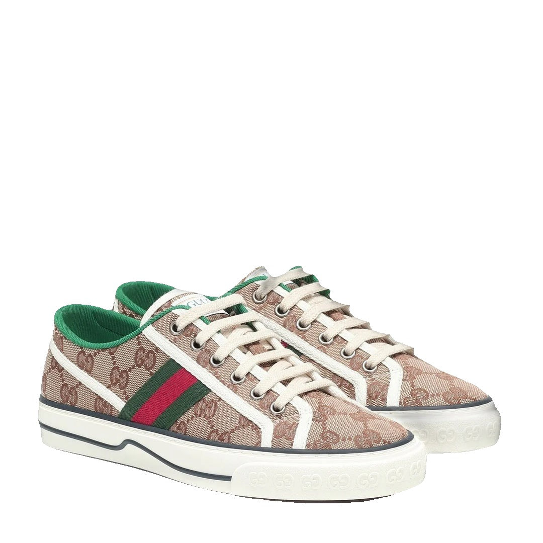Gucci Canvas Web 1977 Tennis Sneakers Burro Mystic - Beige/Brown GG