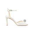 Jimmy Choo Sacora 85 Glittered Sandals Crystal Sphere - White