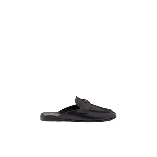 Prada Nubuck Flatform Mules - Black