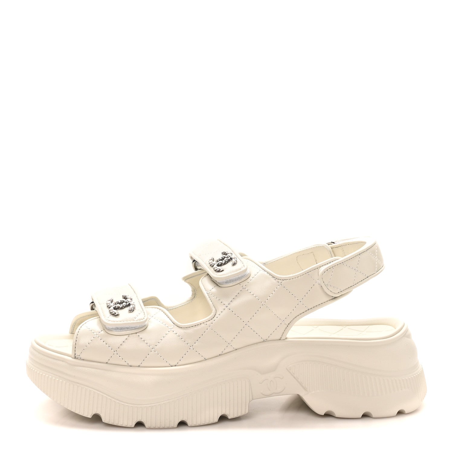 VERSACE PLATFORM SANDALS WHITE