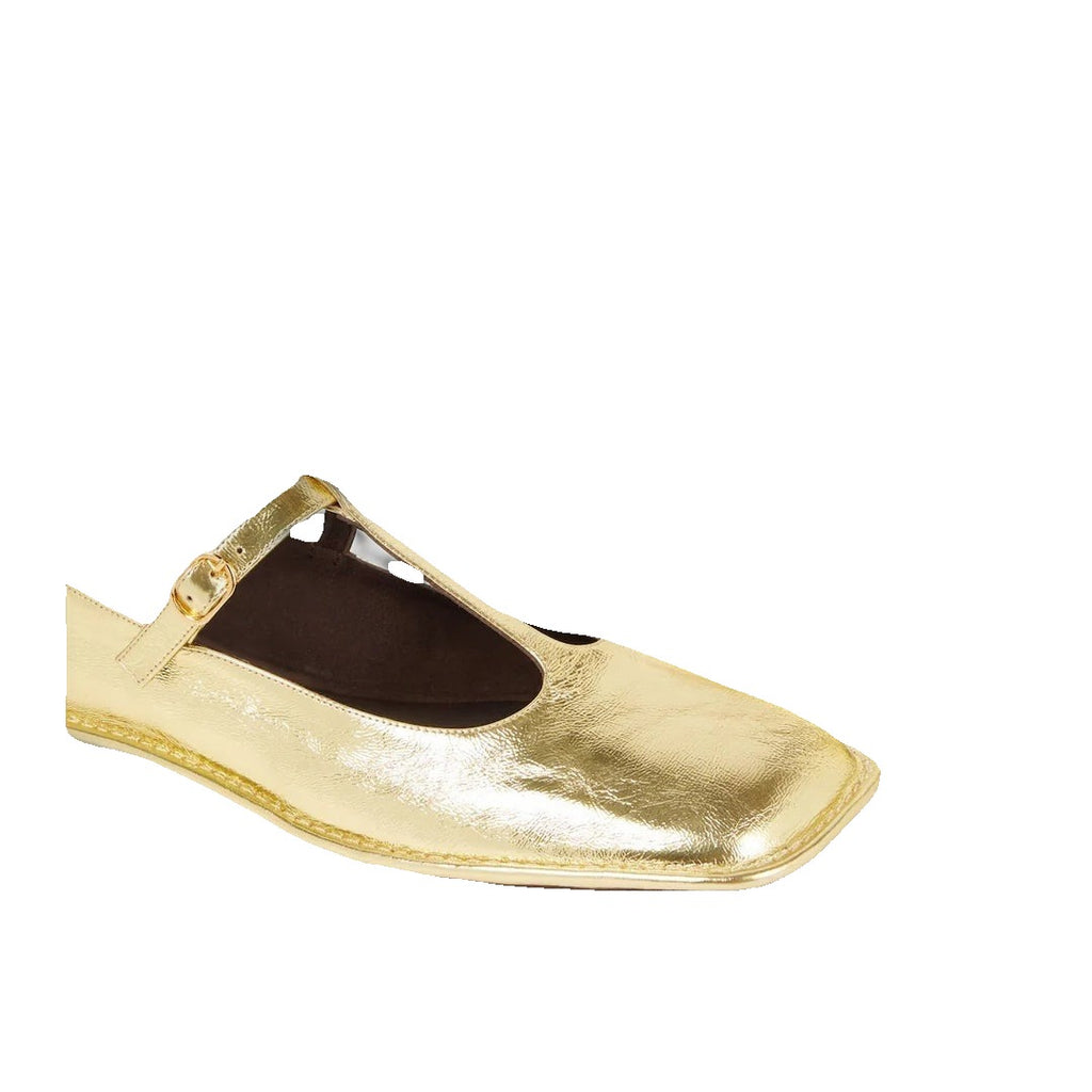 Givenchy Sliced Square Mary Jane Flats - Gold