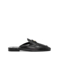 Miu Miu Brushed Leather Slingback Loafers - Black
