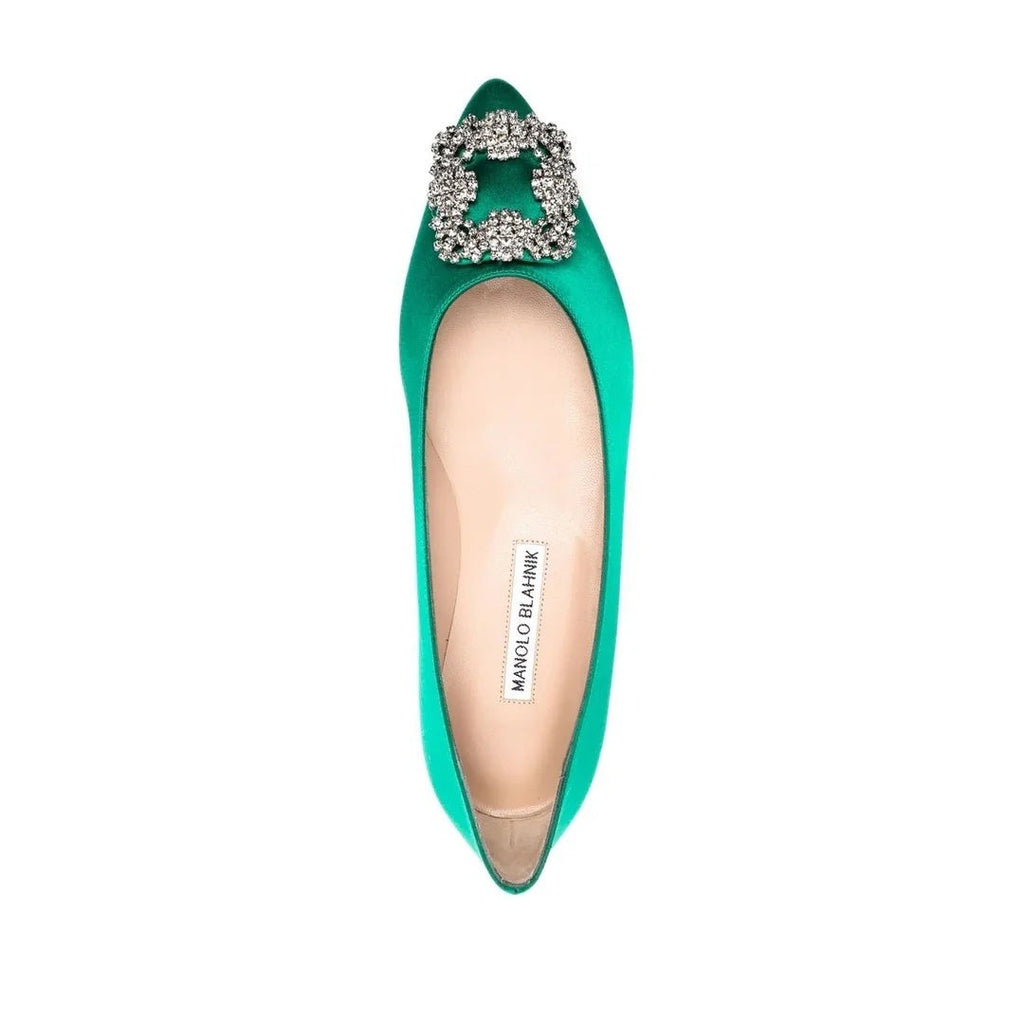 Manolo Blahnik Ronconaflat Ballerinas - Green
