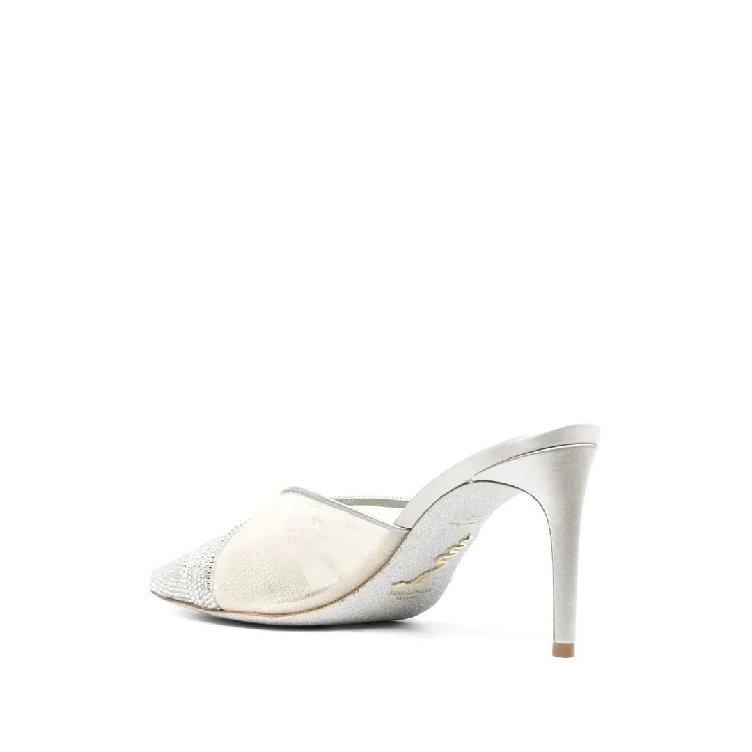 René Caovilla Eva Lilac Mule 80 - Silver