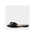 Miu Miu Vitello Crystal Flat Sandal - Black