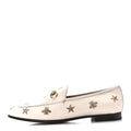 Gucci Goatskin Bee Star Embroidered Jordaan Loafers - White/Ivory