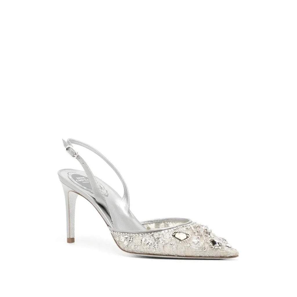 René Caovilla Eva Lilac Mule 80 - Silver